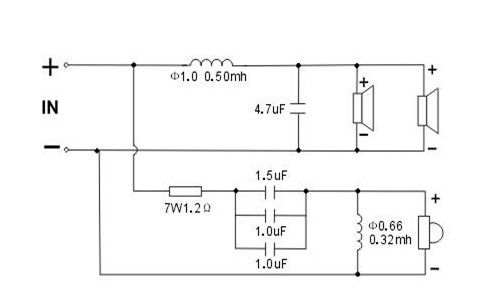 音箱喇叭分頻器與高低音箱喇叭工作電路圖詳解